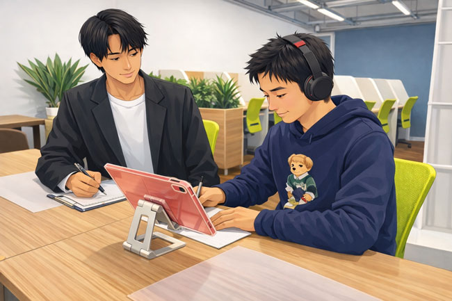 チューターと生徒の写真